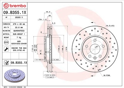 BREMBO 09.B355.1X EAN: 8020584217610.