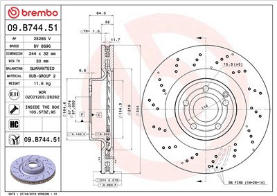 BREMBO 09.B744.51 EAN: 8020584037522.