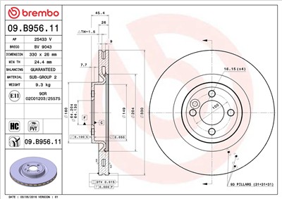 BREMBO 09.B956.11 EAN: 8020584210895.