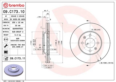 BREMBO 09.C173.11 EAN: 8020584221006.