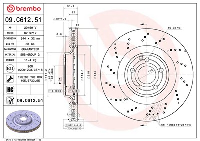 BREMBO 09.C612.51 EAN: 8020584326480.