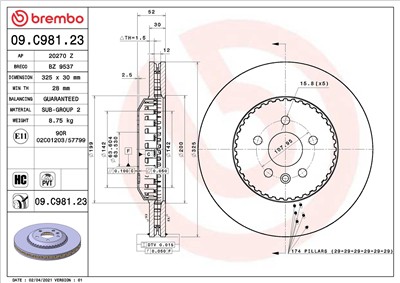 BREMBO 09.C981.23 EAN: 8020584315996.
