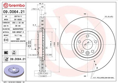 BREMBO 09.D064.21 EAN: 8020584234624.