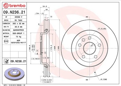 BREMBO 09.N236.21 EAN: 8020584238967.