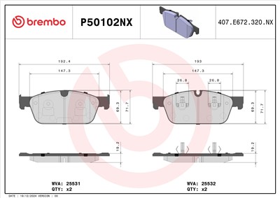 BREMBO P50102NX EAN: 8020584130858.