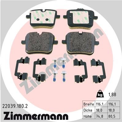 ZIMMERMANN 22039.180.2 Číslo výrobce: 22039. EAN: 4250238783435.