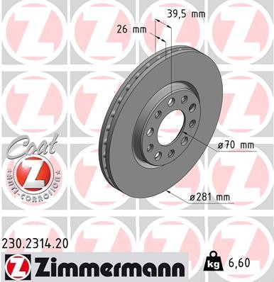ZIMMERMANN 230.2314.20 EAN: 4250238765462.
