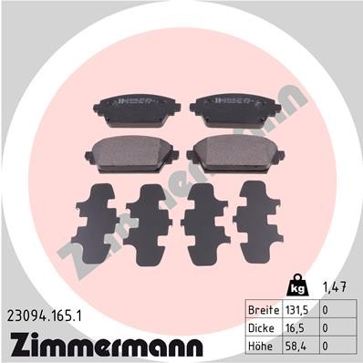 ZIMMERMANN 23094.165.1 Číslo výrobce: 23094. EAN: 4250238737056.