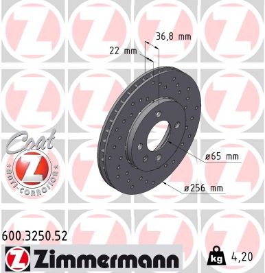 ZIMMERMANN 600.3250.52 EAN: 4250238758778.
