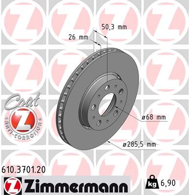ZIMMERMANN 610.3701.20 EAN: 4250238719953.