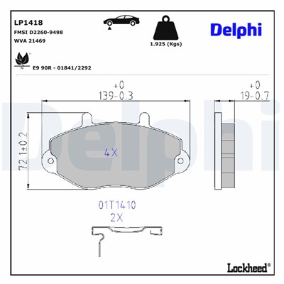 DELPHI LP1418 EAN: 5012759087572.