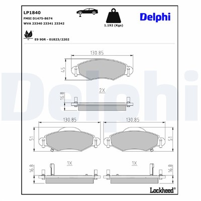 DELPHI LP1840 EAN: 5012759250570.