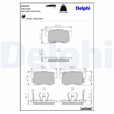 DELPHI LP1972 EAN: 5012759416860.