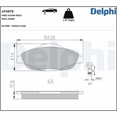 DELPHI LP2070 EAN: 5012759426876.