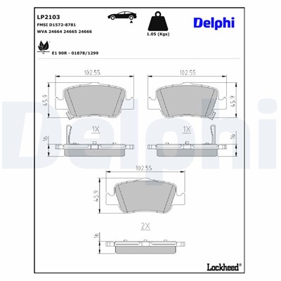 DELPHI LP2103 EAN: 5012759428511.