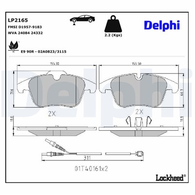 DELPHI LP2165 EAN: 5012759438435.