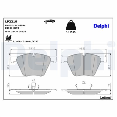 DELPHI LP2210 EAN: 5012759455722.
