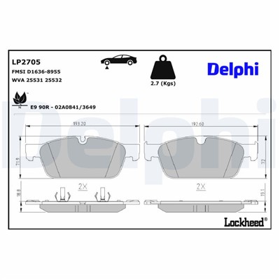 DELPHI LP2705 EAN: 5012759516201.