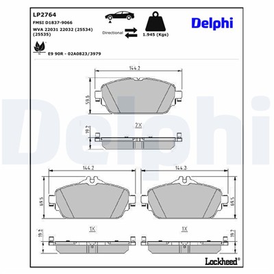 DELPHI LP2764 EAN: 5012759532553.