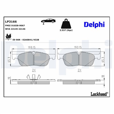 DELPHI LP3166 EAN: 5012759532676.