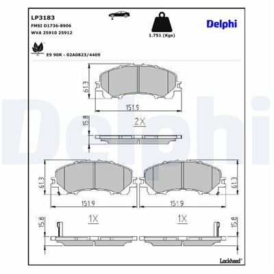 DELPHI LP3183 EAN: 5012759536032.