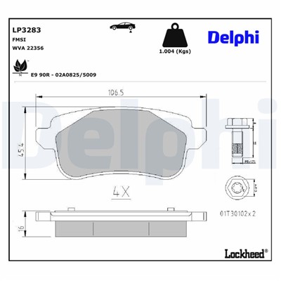 DELPHI LP3283 EAN: 5012759540367.