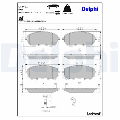 DELPHI LP3401 EAN: 5012759996676.