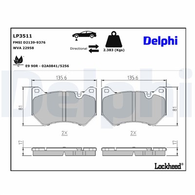 DELPHI LP3511 EAN: 5012759545935.