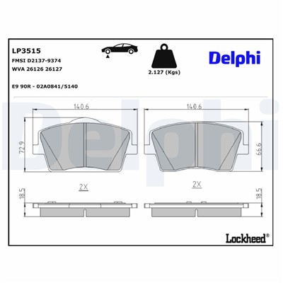 DELPHI LP3515 EAN: 5012759505656.