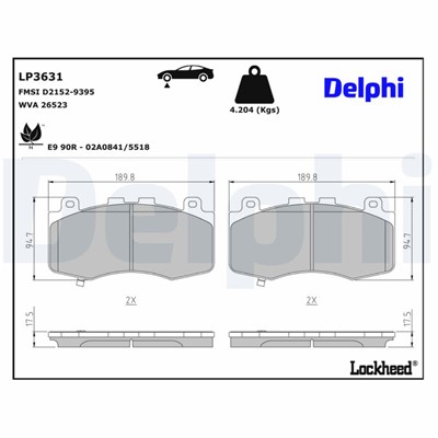 DELPHI LP3631 EAN: 5012759554593.