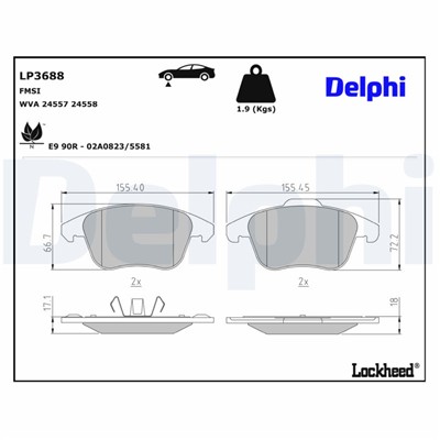 DELPHI LP3688 EAN: 5012759571842.