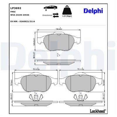 DELPHI LP3692 EAN: 5012759571880.