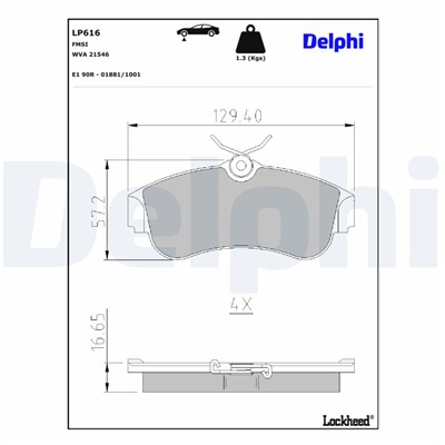 DELPHI LP616 EAN: 5012759304785.