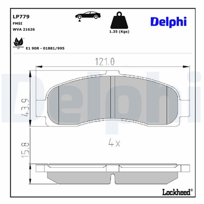 DELPHI LP779 EAN: 5012759305959.