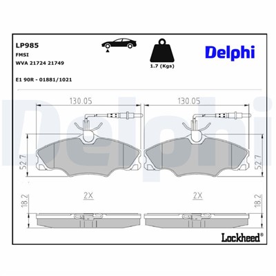 DELPHI LP985 EAN: 5012759044995.